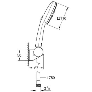 Лейка для душа Grohe Tempesta Cube 27584003 хром